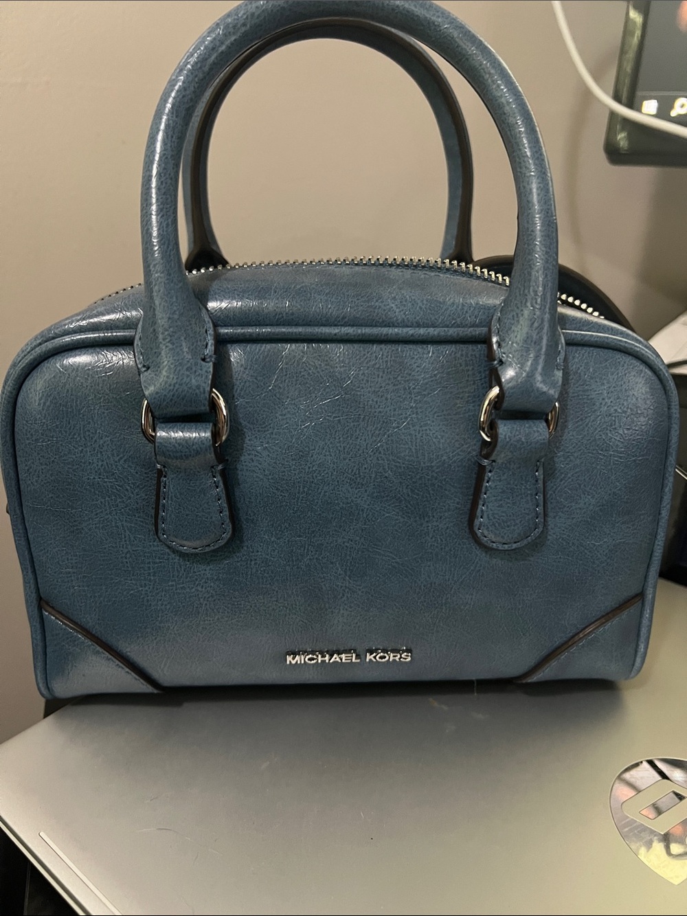 Michael Kors Teal Blue Dome Satchel